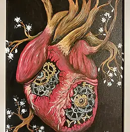 Agnieszka Mantaj, Cyberserce, Obraz akrylowy - płyta, 32 x 42