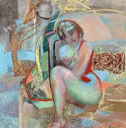 Anna Lupa Suchy, Щебетание сверчков, Масляная картина - холст, 60 x 80