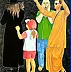 Marian Wiekiera, Cycle ( 49 ) " What is this queue for ,,, Acrylic painting - canvas, 90 x 120