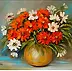 Grażyna Potocka - Zinnias oil painting 40cm-50cm