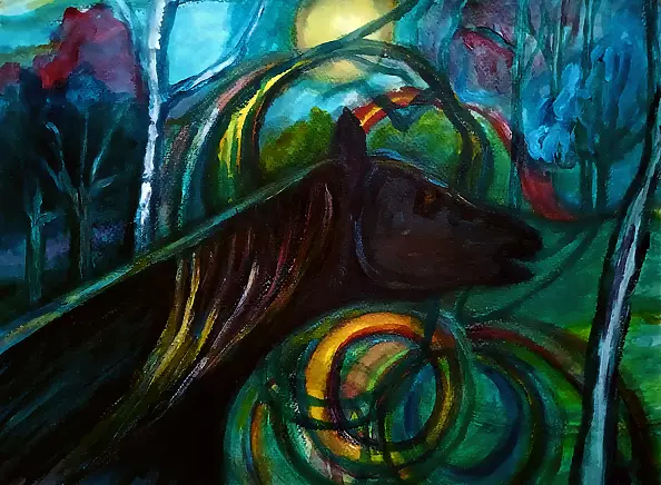 Marzena Salwowska - Cyrkowy mustang przemierzający lasy Elbląga