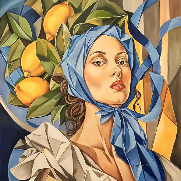 Joanna Szumska, Cytrynowe lato, Obraz olejny - płótno, 60 x 60