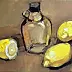 Lila Nacht - Zitronen und Flasche