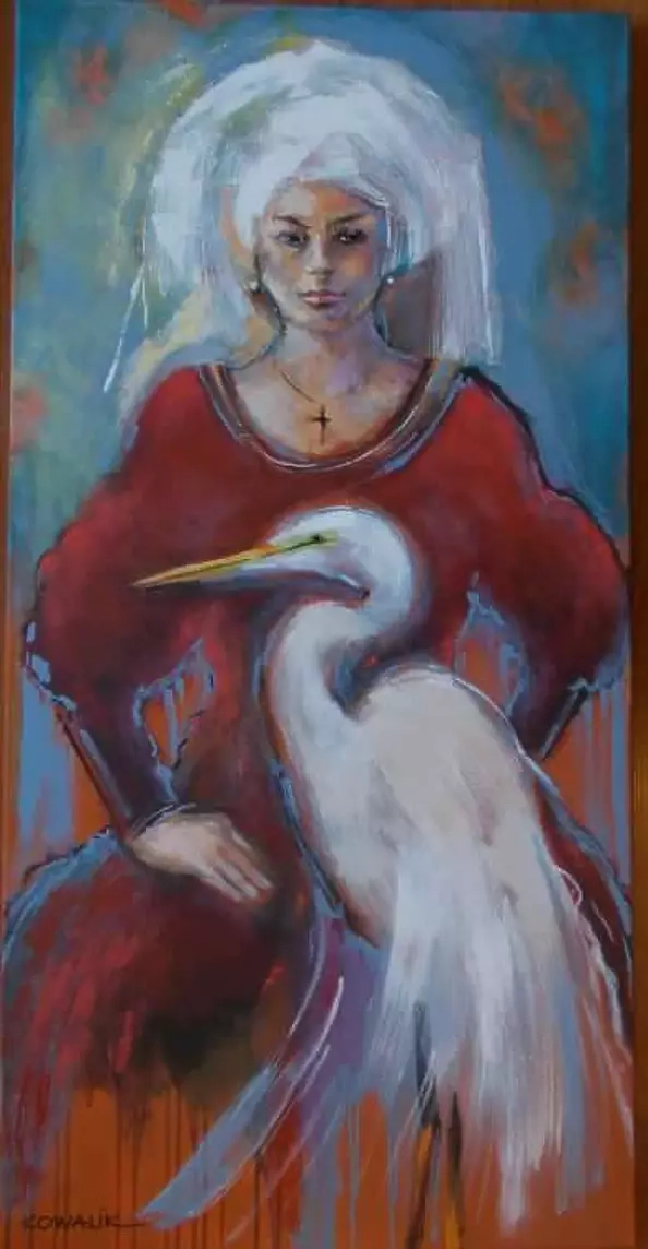 Ilona Kowalik - The heron and the woman