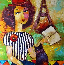 Anna Wach, Czar Paryża, Obraz olejny - płótno, 50 x 70