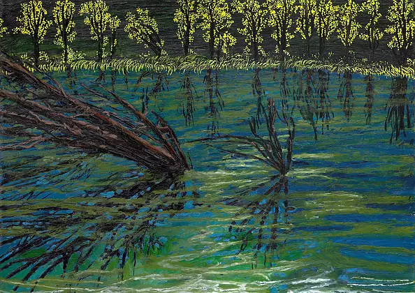 Angelika Mus Nowak - Black reflections in blue water