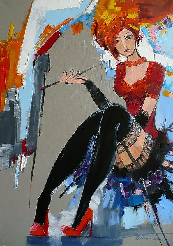 Dorota Łaz - black stockings