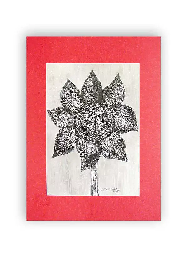 Anna Skowronek - Black-and-white drawing of a flower