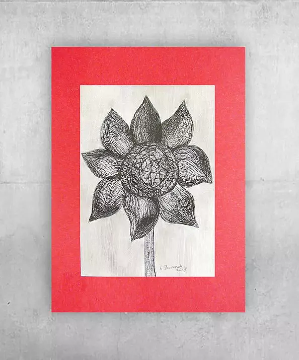 Anna Skowronek - Black-and-white drawing of a flower