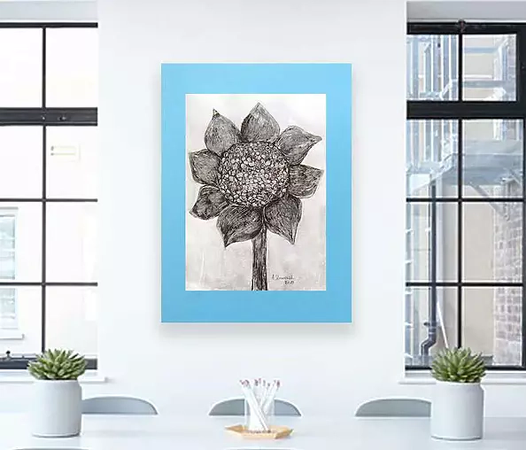 Anna Skowronek - Czarno biały rysunek słonecznik