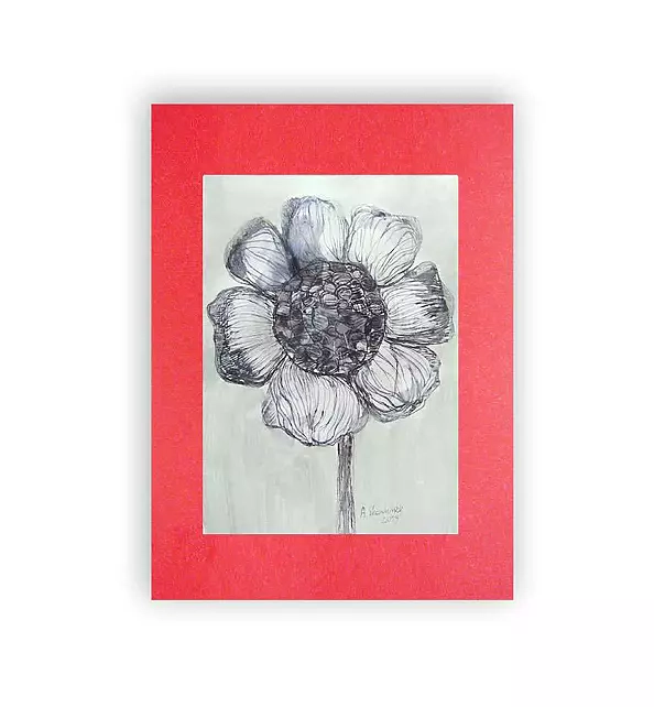 Anna Skowronek - Black-white ink-flower drawing