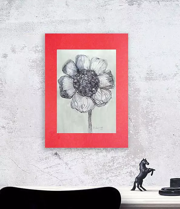 Anna Skowronek - Black-white ink-flower drawing