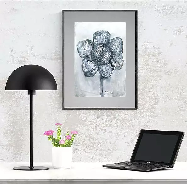 Anna Skowronek - Black-white sketch, ink-flower drawing