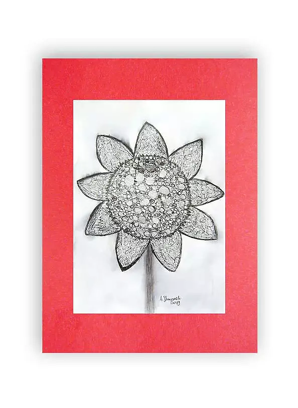 Anna Skowronek - Czarno biały szkic słonecznik