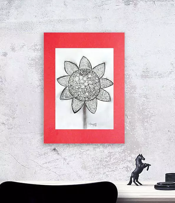 Anna Skowronek - Czarno biały szkic słonecznik