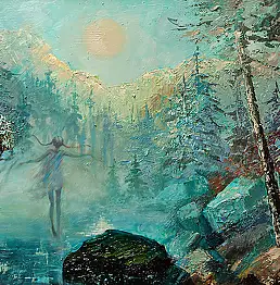 Ryszard Tyszkiewicz - Schwarzer Stein aus der Serie Karkonosze Nocturnes