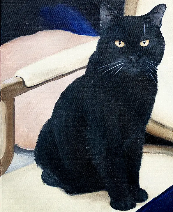 Nataliya Bagatskaya - Black Cat on a Yellow Sofa