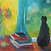 Barbara Przyborowska - Czarny kot przy oknie