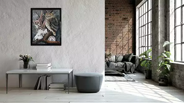 Agnieszka Mantaj - Skull and eagle owl