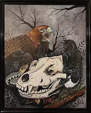 Agnieszka Mantaj - Wolf skull and eagle