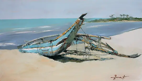 Henadzy Havartsou, Czekając na morze, Obraz olejny - płótno, 70 x 40