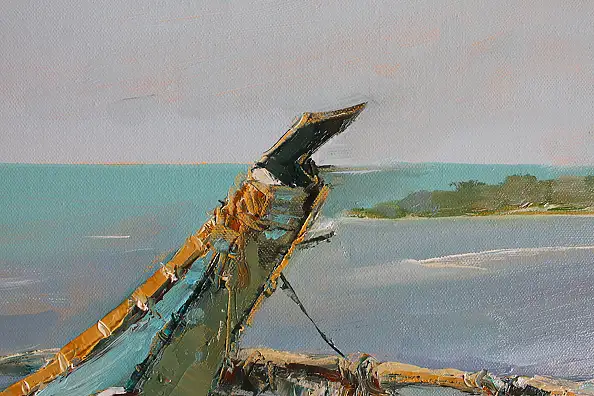 Henadzy Havartsou, Czekając na morze, Obraz olejny - płótno, 70 x 40