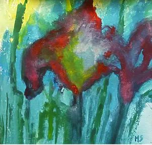 Marzena Salwowska - Lilac Red/Grass and Flower 14