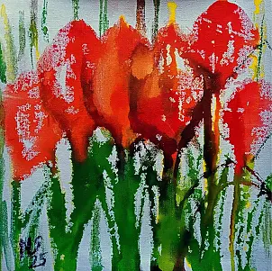 Marzena Salwowska - Tulip Red/Grass and Flower 13