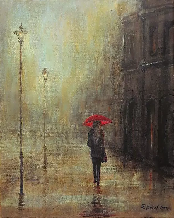 Zofia Świat - Czerwona parasolka