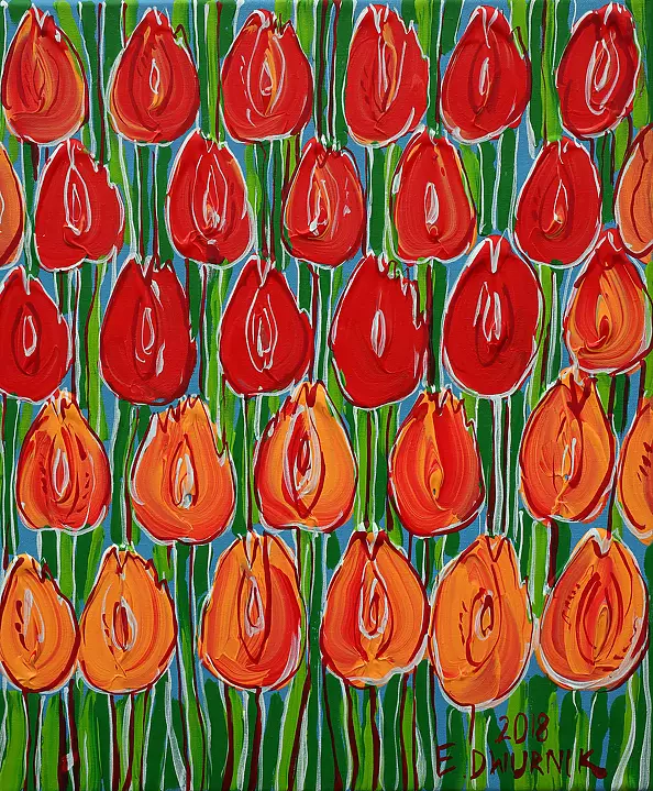 Edward Dwurnik - Red Tulips