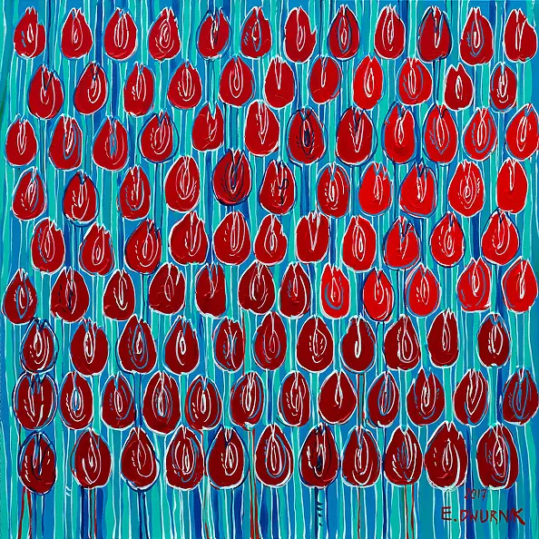 Edward Dwurnik - Czerwone Tulipany