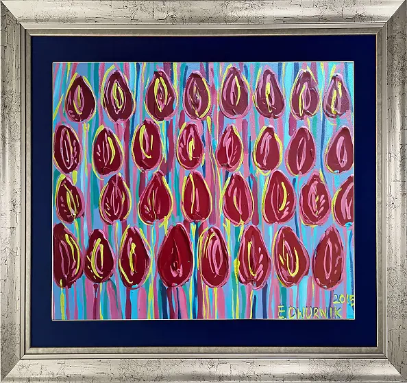 Edward Dwurnik - Czerwone Tulipany, rok 2015