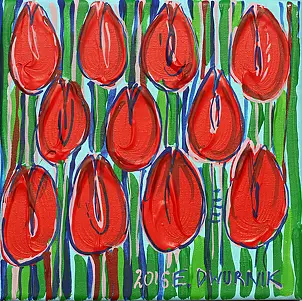 Edward Dwurnik - Czerwone tulipany