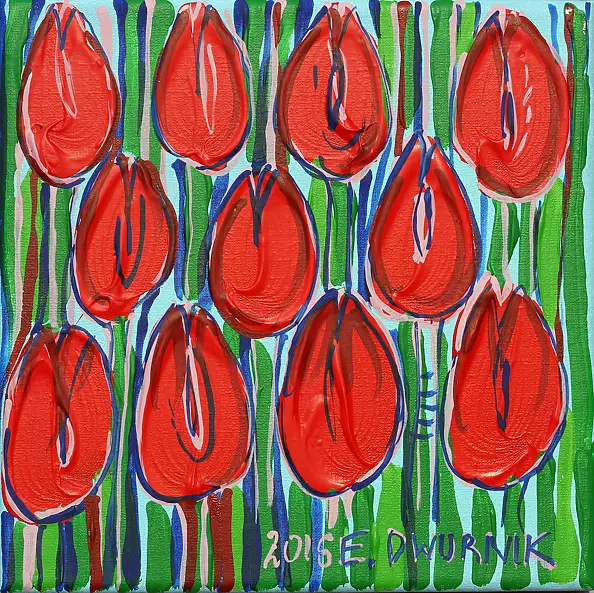 Edward Dwurnik - red tulips