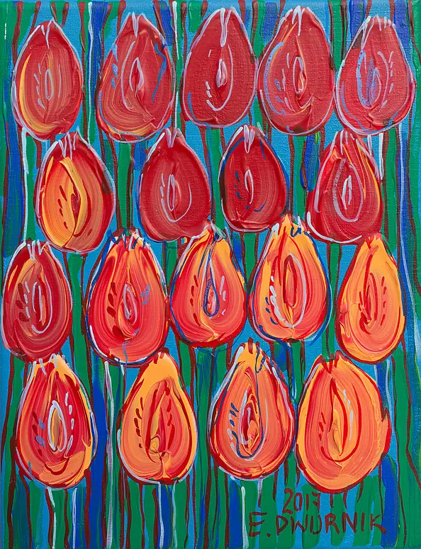 Edward Dwurnik - Red tulips