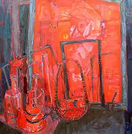 Agnieszka Polaniak, Czerwony Obraz, Obraz olejny - płótno, 100 x 100