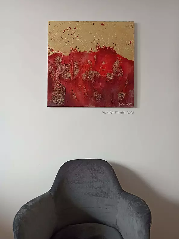 Monika Targiel - Czerwony abstrakcyjny pejzaż
