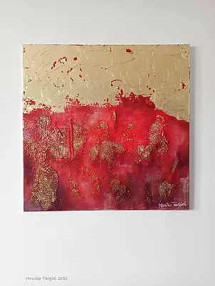 Monika Targiel - Czerwony abstrakcyjny pejzaż