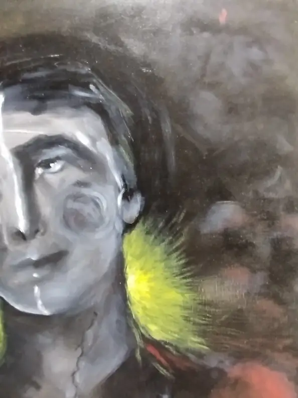 barbara Dybala, Red balloon 2, Oil painting - canvas, 60 x 80