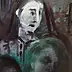 barbara Dybala, Red balloon, Oil painting - canvas, 40 x 120