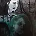 barbara Dybala, Red balloon, Oil painting - canvas, 40 x 120