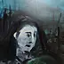 barbara Dybala, Red balloon, Oil painting - canvas, 40 x 120