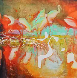 Witalij Gudko, Красный журавль, Масляная картина - холст, 109 x 85
