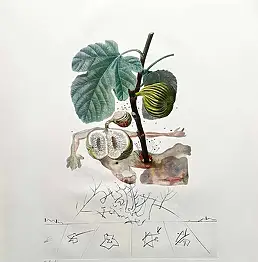 Salvador Dali, Człowiek z figurą, rok 1969, Litografia - papier, 55 x 75