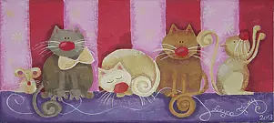 Lucyna Tyburcy - Four cats and mouse