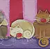 Lucyna Tyburcy - Four cats and mouse