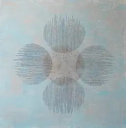 Magda Melak, Cztery oddechy przestrzeni, Obraz akrylowy, Techniki mieszane - płótno, 90 x 90