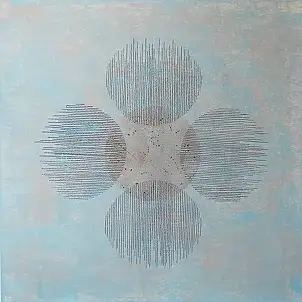 Magda Melak, Cztery oddechy przestrzeni, Obraz akrylowy, Techniki mieszane - płótno, 90 x 90