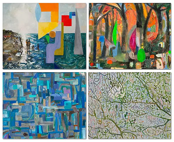 Stanisław Młodożeniec - Quattro stagioni - polittico 4x 72x90 cm