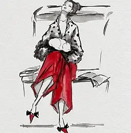 Adriana Laube, "Lesen mit einer Katze", Aquarelle - Papier, 30 x 42